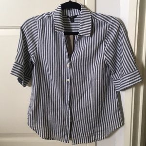 NWT J.CREW Striped Short Sleeve Button Up